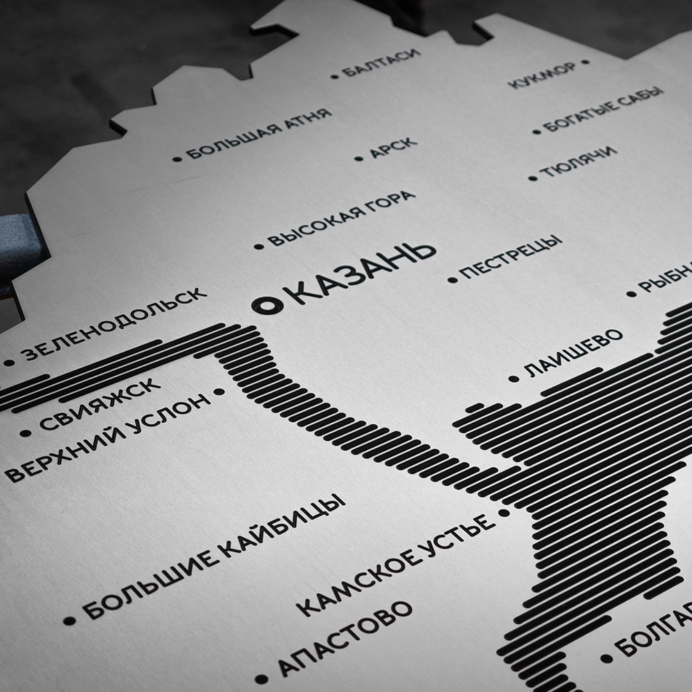 Арт-объект с картой Татарстана для села Аняково